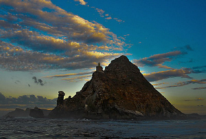 View of Cape Point (South Africa) at dawn. by Charles Wright 